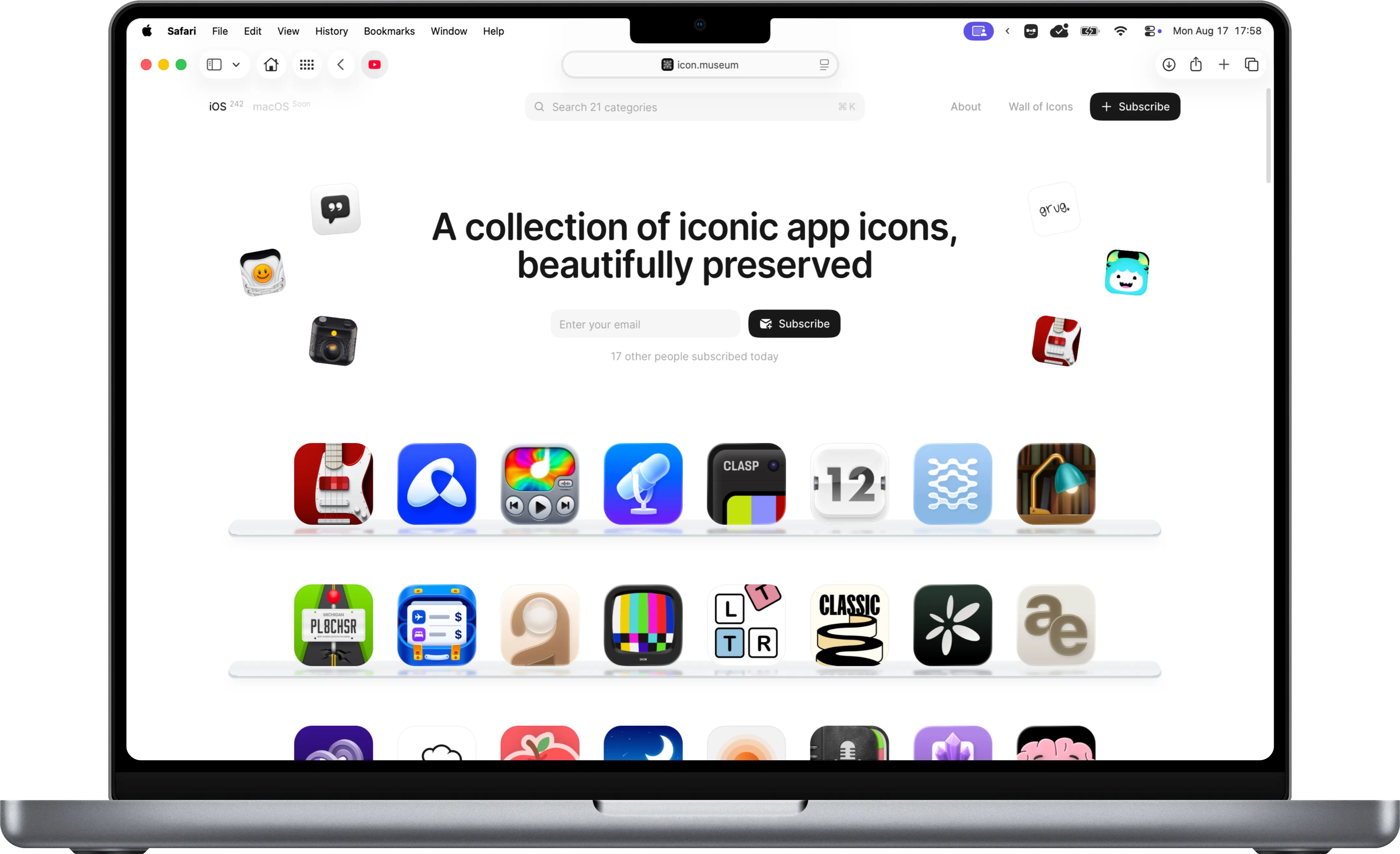 macOS menu bar before Dynamic Menu Bar